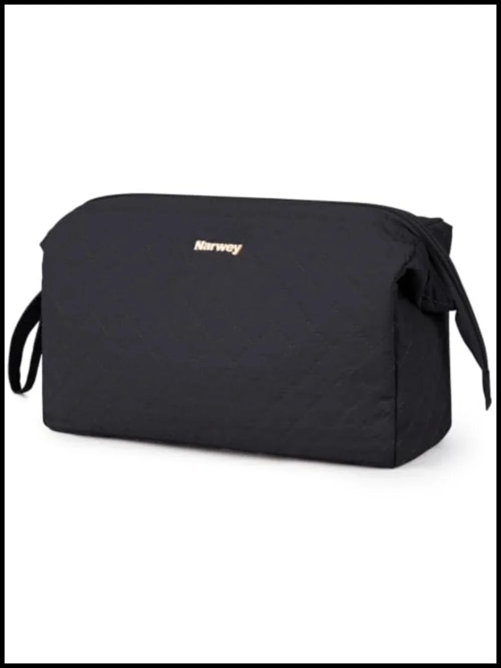 Quilted Makeup Bag Travel Toiletry Bag, Nylon Cosmetic Bag for Women, Large